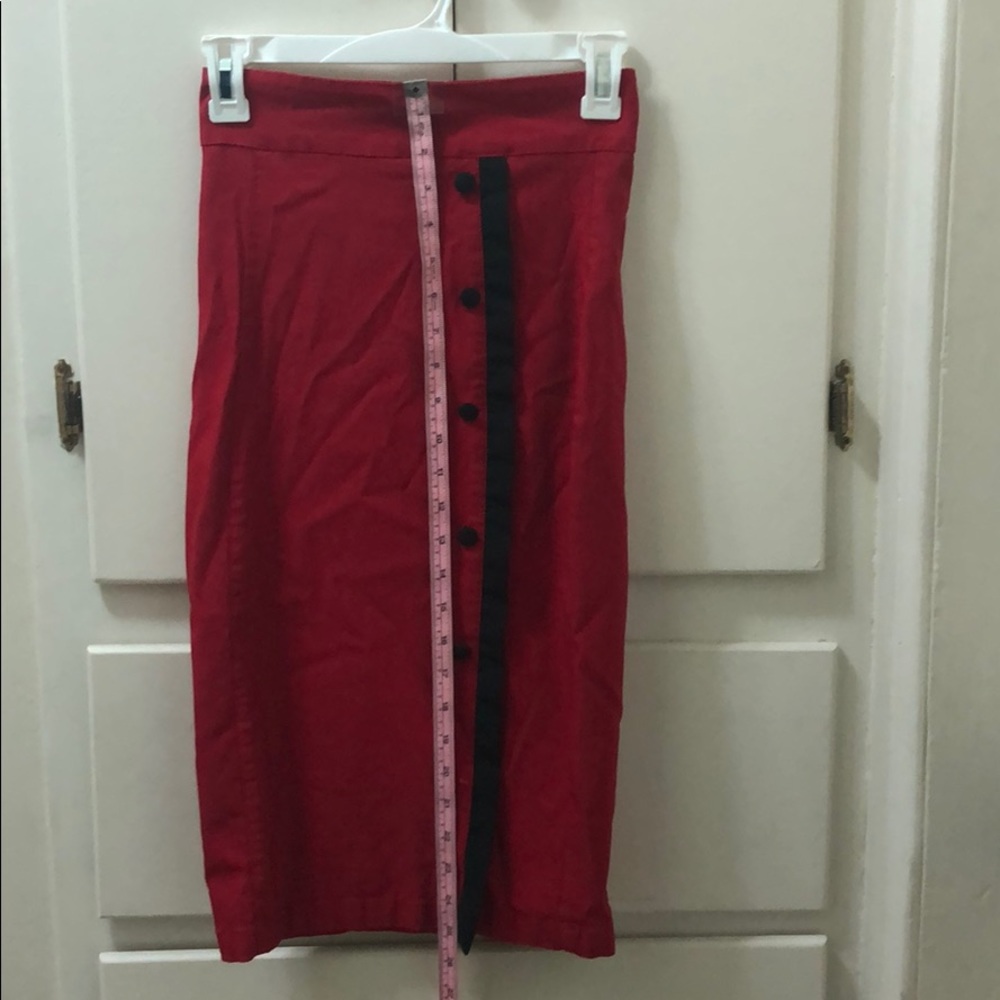 Vintage style red pencil skirt